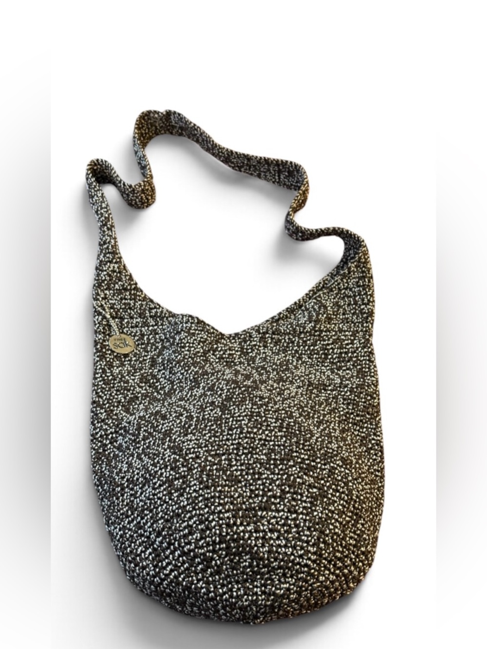 Handwoven Black & White Shoulder Bag by The Sak